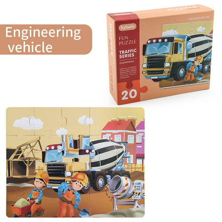 DDgui New Upgraded Children Advanced Puzzles 12 /20/24 /3Pcs Engineering Cars Trains Pattern DDgui LAA220926-5499