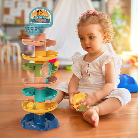 FengLS Children S Sliding Ball Tower  Baby S Folding Basketball  Table Games  Shooting 09-Gifts-08A#5797 Now Toys Children S Sliding Ball