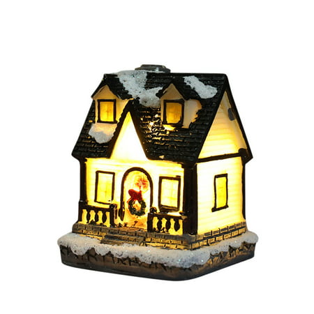 MIANHT Resin Miniature House Furniture LED House Decorate Creative Christmas Gifts - 2022 Resin Miniature House N-#11808