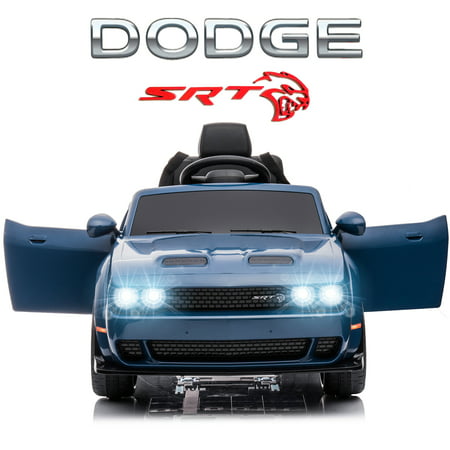 Uhomepro Blue 12 V Dodge Challenger SRT Hellcat Powered Ride on Car with Remote Control