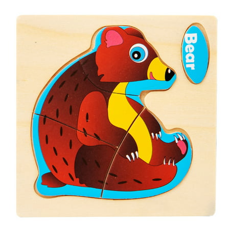Cartoon Animal Traffic Three-dimensional Puzzle Children S Early Education Educational Wooden Puzzle Toy - Cartoon Animal Traffic a#2292