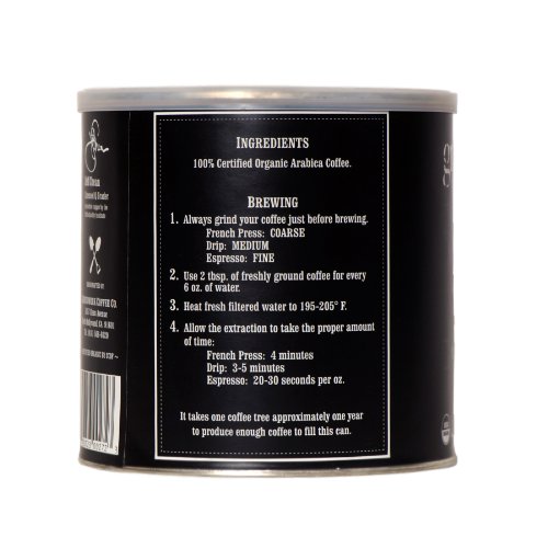 Groundwork Certified Organic Single Origin Whole Bean Coffee, Brazil, 16 Oz Can (Pack of 2) thumbnail