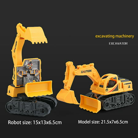 FengLS Deformation Car Inertial Collision Deformation Engineering Vehicle Excavator Toy A18-Z#6229 2022 Newest Deformation Car Inertial