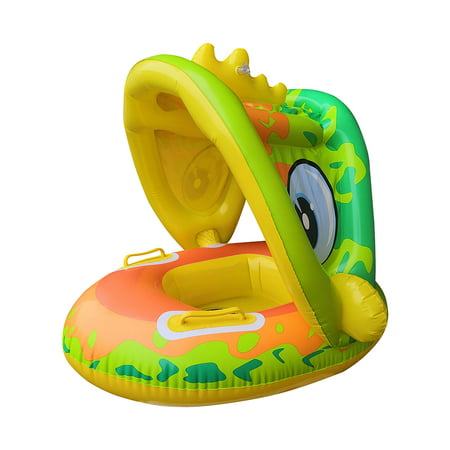 Miximx Baby Pool Float with Sun Canopy - Inflatable Swimming Ring Infant Baby Toys - for Gifts  Sport & Recreation Baby Pool Float a-a#5796