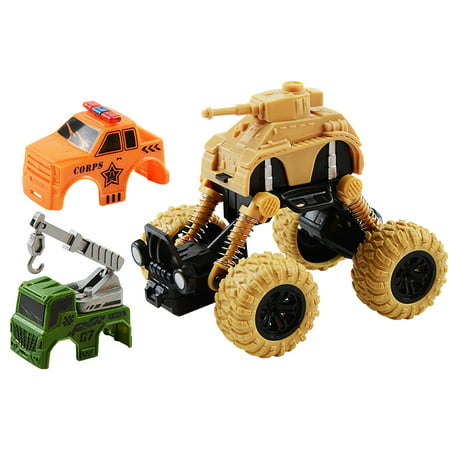 Buodes Rc Cars for Adults DIY Interchangeable Car Shell Pull Back Climbing Car One Change Three Simulation Off-road Vehicle Child Car Toy Model Birthd
