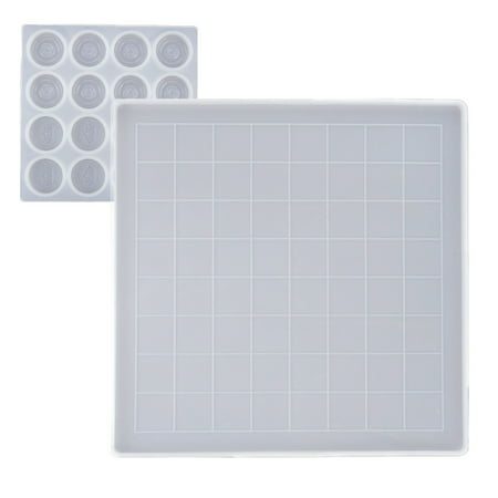 MIANHT Chess Board Resin Mold Game Board Silicone Epoxy Resin Casting Mold for DIY Crafts - 2022 Chess Board Resin Q-#9318