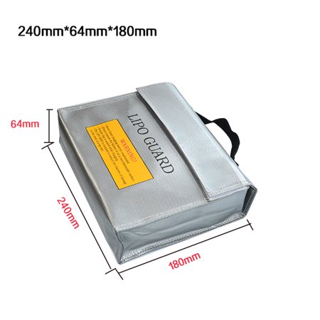 Buodes Helicopter Remote Control LiPo Li-Po Battery Fireproof Safety Guard Safe Bag 240*64*180MM