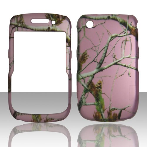 Pink Camo Realtree 2D Rubberized Design for Blackberry Curve 3G 8520, 8530, 9300, 9330 Cell Phone Snap-on Hard Protective Case Cover Skin Faceplates P