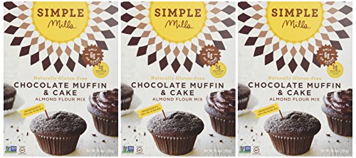 Simple Mills Chocolate Muffin & Cake Almond Flour Baking Mix, Gluten Free, Paleo, Natural, 9.0 Ounce Boxes (Pack of 3)