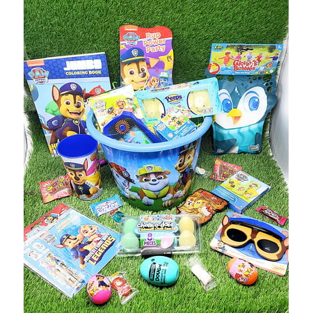NS Kids Girls Boys Happy Birthday DIY Gift Set PAW Patrol Easter Valentine Basket Baskets Bucket Bubbles Holiday Goodie Bag Assorted Toys and Candy La