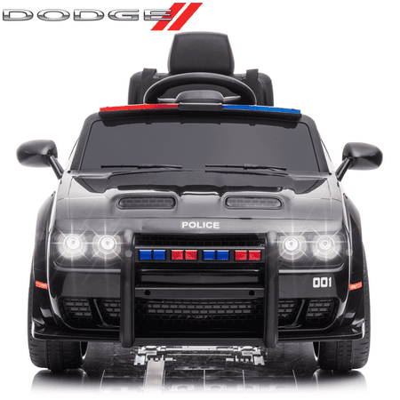 SYNGAR Power Dodge Challenger SRT Ride on Toy  12 Volt Battery Powered Electric Car with Remote Control  Horn  LED Lights  Bluetooth for Boys Girls Bi