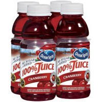 Ocean Spray 100% Cranberry Juice 4 Ct (Pack of 6)