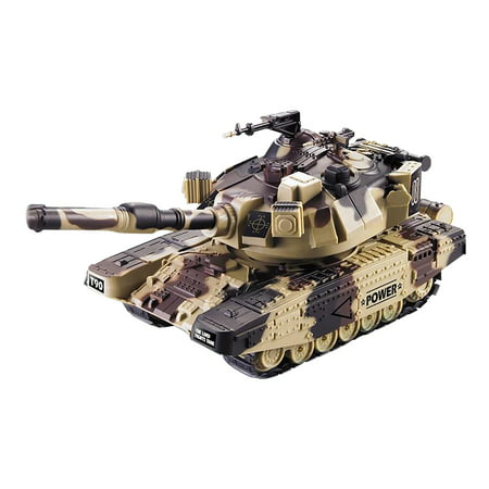 Buodes Truck Toy 1:32 Military War Remote Tank Heavy Large Interactive Remote Control Toy Car with Shoot Bullets