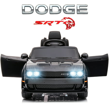 Uhomepro Black 12 V Dodge Challenger SRT Hellcat Powered Ride on Car with Remote Control