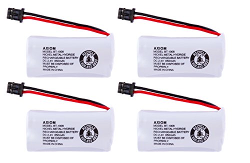 Axiom Rechargeable Battery for Uniden BT-1008 / BT-1016 / BT-1021 / BT-1025 / CPH-515B (4-Pack)