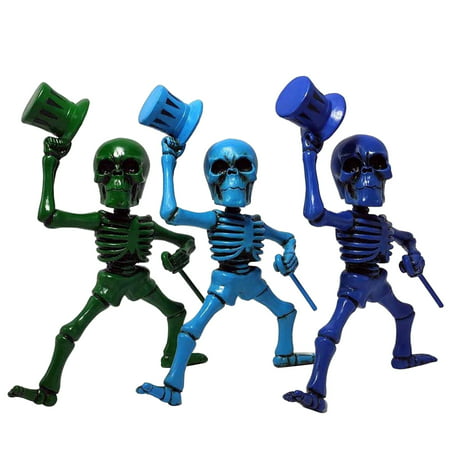 MIANHT Sculpture Dancing Skeletons Green Blue DeepBlue Dancing Skeletons Bobblehead Set - 2022 Fashion Sculpture Dancing Skeletons D-#9797