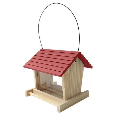 Wooden Bird Feeder Courtyard Villa Balcony Hanging Rainproof Bird Feeder Uscallm 2022 New Home Products #6504