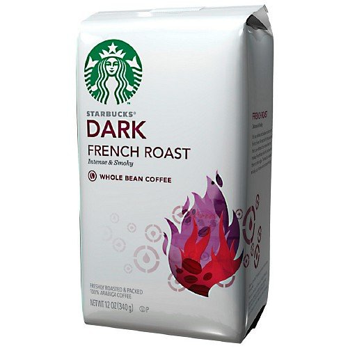 Starbucks Coffee Dark Roast, French Roast, Whole Bean 12 Oz (340 G)- (2 Pack)