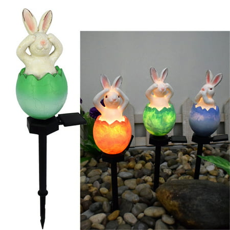 FengLS Solar Light Rabbit Outdoor Garden Decoration Resin Garden Light Lawns Light 09-Home MM-19A#9303 Home MYFSolar Light Rabbit