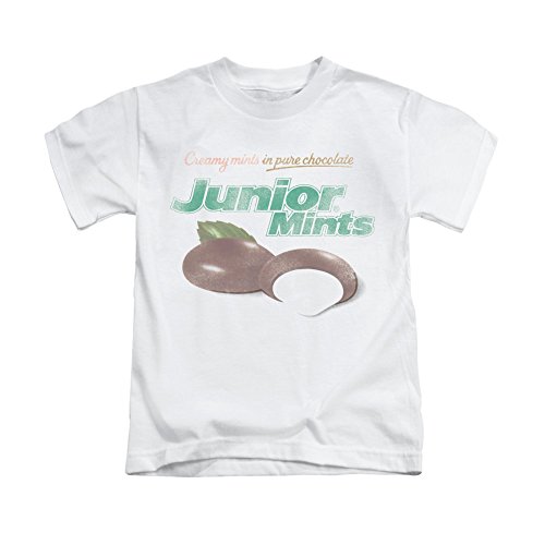 Vintage TOOTSIE ROLL/JUNIOR MINTS LOGO Short Sleeve Kids T-Shirt White Medium (5/6)
