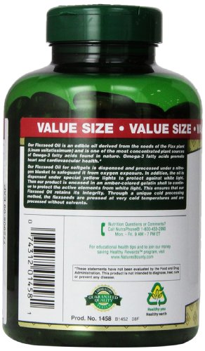 Nature's Bounty Flaxseed Oil 1000mg, 200 Softgels thumbnail