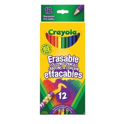 Crayola 30382795 Erasable Coloured Pencils  Multi Color - 12 Count