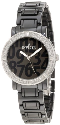 Invicta Women's 10277 Ceramic Diamond Accented Dark Grey Dial Black Ceramic Watch thumbnail