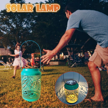 Solar Wrought Iron Lantern Maple Leaf Lantern Garden Landscape Light - 2022 New Toys Solar Wrought Iron a-a#17579