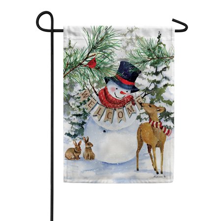 Deer Snowman 4964 Decorative Flag