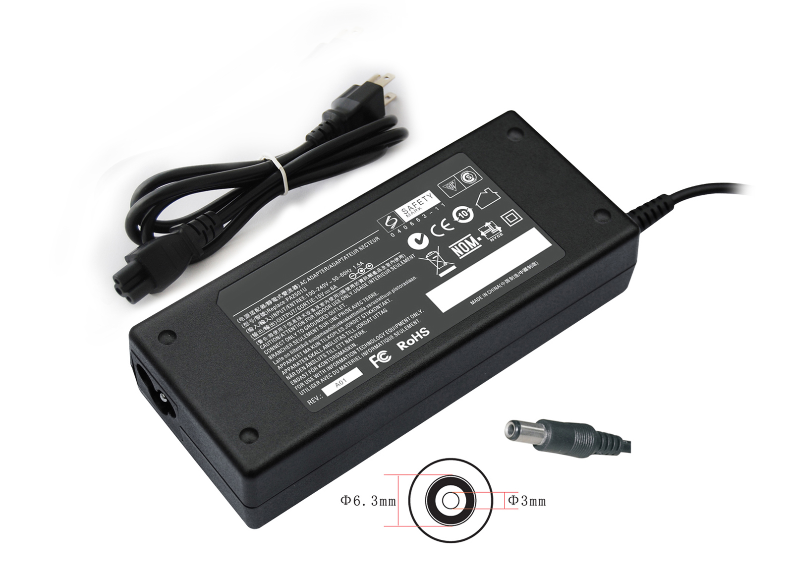 Superb Choice 90W TOSHIBA Portege 5105-S608 Laptop AC Adapter