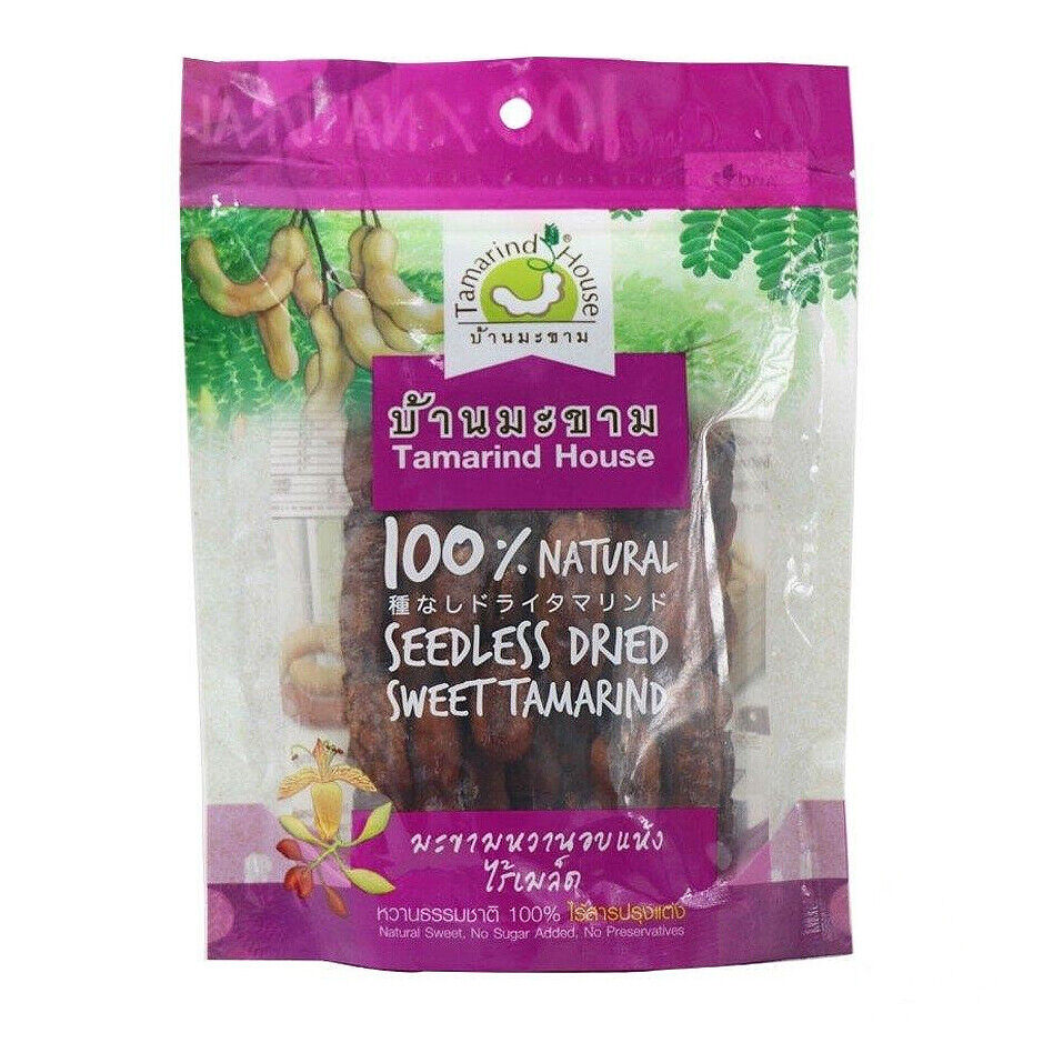 Seedless Dried Sweet Tamarind 100% Natural Fruit Snack No Sugar Added 200g.