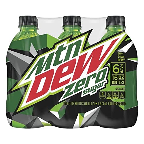 Mountain Dew Zero Sugar Citrus Soda Pop  16 Fl Oz  6 Pack Bottles