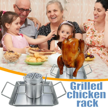 BBQ Chicken Plate Stainless Steel Chicken Rack Chicken Plate Turkey Rack 08HWC15A#9734 2022 the Hot BBQ Chicken Plate