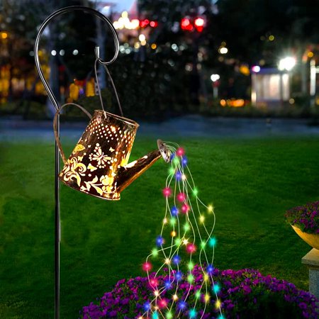 Solar Watering Can with Fairy Lights Garden Decor Watering Can Lights for Patio Path Tree Lawn Patio Path  Solar Fairy Garden LED  Outdoor String Ligh