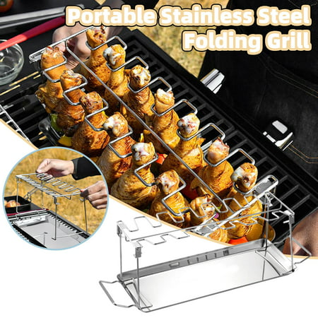 Portable Stainless Steel Folding Barbecue Grill Household Barbecue Tool 08HWC15A#9657 2022 the Hot Portable Stainless Steel