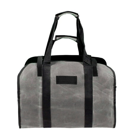 Buodes Large Canvas Firewood Carrier Log Tote Bag Indoor Fireplace Log Carrier Holders