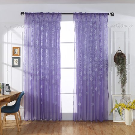 Miximx 1PCS Christmas Snowflake Curtain Tulle Window Treatment Voile Drape Valance - Gifts Ltz Miximx 1PCS Christmas Snowflake a-a#6505