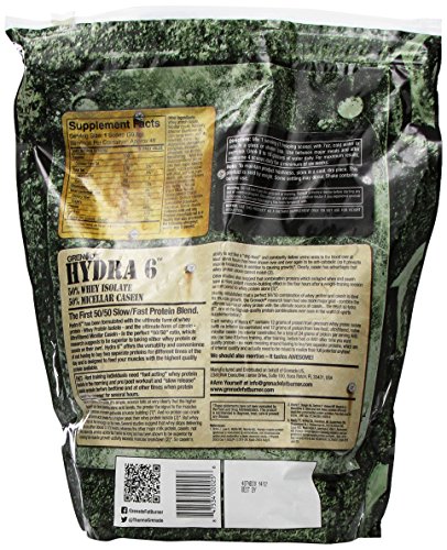 Grenade Hydra 6, 50% Whey Isolate and 50% Casein. the World's First Ultra Premium Slow/Fast Protein Blend, Chocolate Charge, 4 Pound thumbnail