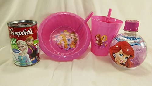 Lunch W/ Disney Princess' Gift Set Pink Straw Bowl and Cup Flavored Water & Cambelles Chicken Noodle Soup Bundle thumbnail