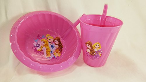 Lunch W/ Disney Princess' Gift Set Pink Straw Bowl and Cup Flavored Water & Cambelles Chicken Noodle Soup Bundle thumbnail