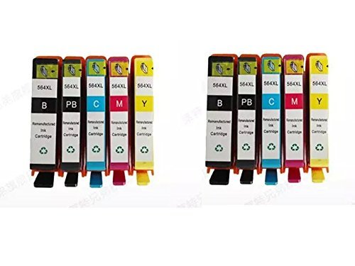 INKTONER 10 Replacement Ink Cartridges for 564XL N684WN CR277WN CN685WN CN686WN CN687WN Combo Pack Compatible with HP Photosmart 7510 7515 7520 7525 P