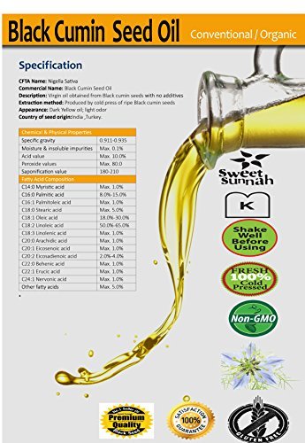 Sweet Sunnah 3 Pack Black Seed Oil Natural Dietary Supplement - Cold Pressed Black Cumin Seed Oil from 100% Genuine Nigella Sativa - 1 Oz. Bottle thumbnail