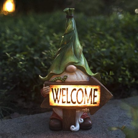 FengLS Garden Dwarf Statue-Resin Dwarf Statue Carrying Magic Ball and Solar LED Light 09-Kitchen-12A#7668 Home Kitchen MYFGarden Dwarf Statue-Resin