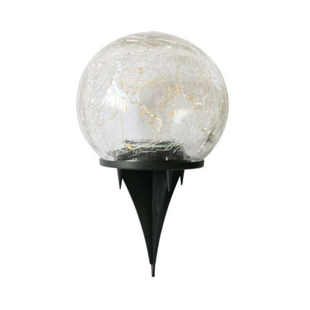 Buodes Garden Lights Solar Powered Waterproof Garden Lights Solar Powered Waterproof Solar LED Glass Ball Garden Lawn Lamp Crackle LED Light Waterproo