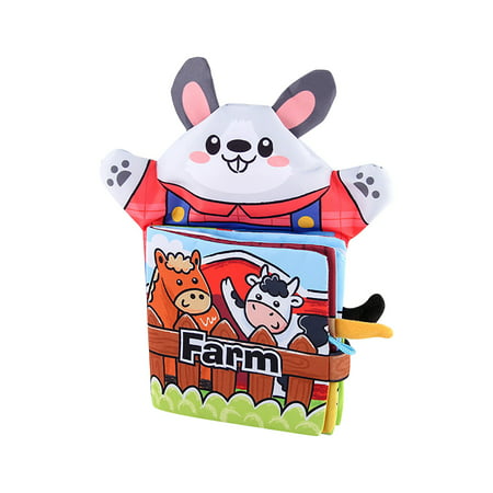 Buodes Desk Toys Newborn Toys Early Education Baby Cloth Book Hand-tearable Two-in-One Tail Cloth Book