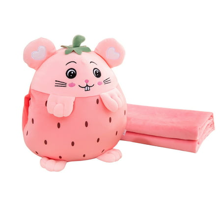 T*1982Cartoon Pillow Blanket Plush Stuffed Fruit Animal Toys Throw Pillows Blankets for Officep*1982 SA9