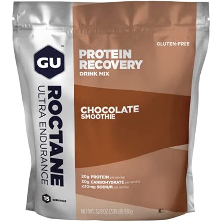 Gu Energy Roctane Ultra Endurance Protein Recovery Drink Mix  15-Serving Pouch  Chocolate Smoothie