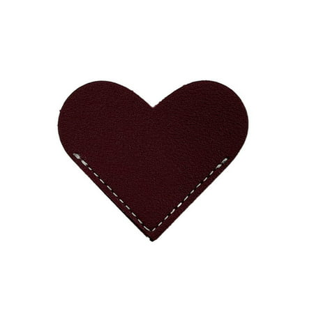 Miximx Leather Solid Color Love Bookmark Book Page Clip Wind Book Corner Protective Cover - Gifts Ltz MiximxLeather Solid Color a-a#34311