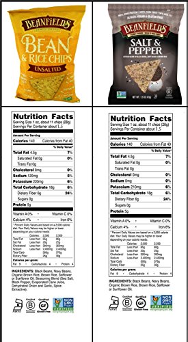 Beanfields Bean & Rice Chips, Healthy Vegan Snacks, Corn Free, Variety Pack of 5 with Unsalted, Salt N' Pepper, Pico De Gallo, Sea Salt and Nacho thumbnail