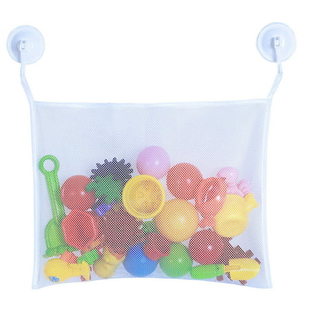 Buodes Storage Bins Bath Toy Organizer with 2 Strong Hooked Suction Cups Mold Resistant Mesh Net Basket
